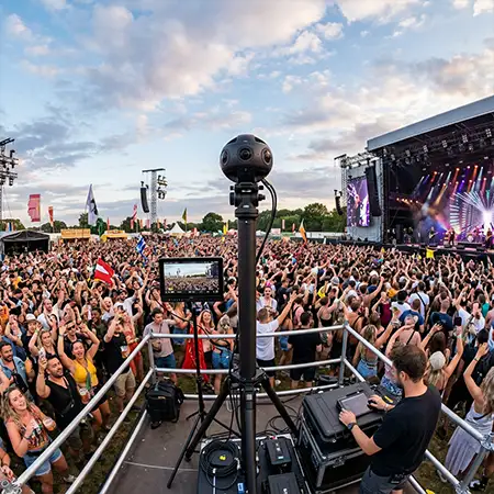 Mejores prácticas para grabar vídeo 360 en eventos con mucha gente