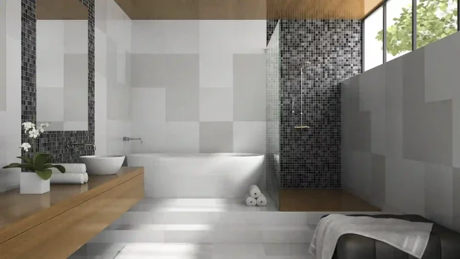 Render arquitectonico de baño 3D completo GrupoAudiovisual