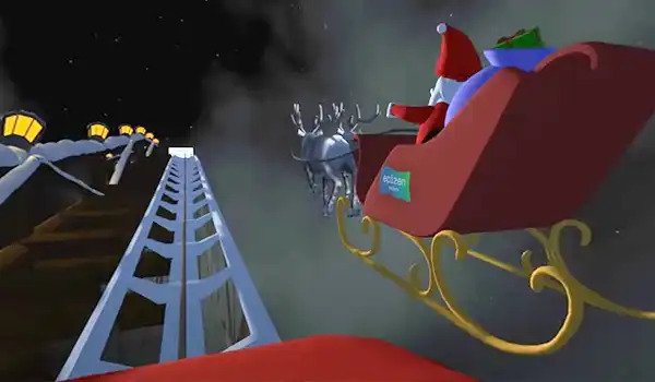 Experiencias de realidad virtual personalizables Grupo Audiovisual Montaña rusa Roller Coaster 3D 360 para empresas Navidad Felicitación navideña