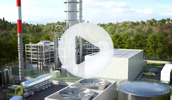 Caso de éxito de Grupo Audiovisual - Animación 3D Industrial - Vídeo industrial en 3D para presentar una nueva planta de e-metanol CGI Renderizado profesional Grupo Audiovisual Play Video