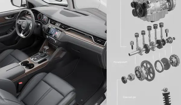 Renderizado detallado de interiores de coches 3D y despieces mecánicos para formación técnica GrupoAudiovisual